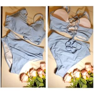 🆕 Zaful blue high rise bikini set